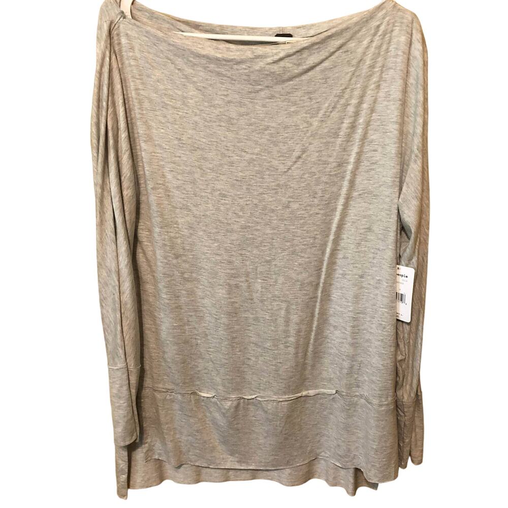 Free People Shirt Light Gray Lightweight Tunic New M